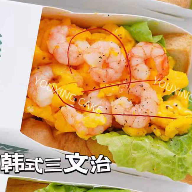 虾仁滑蛋三文治